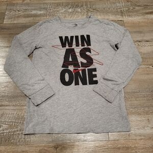 Nike Dri Fit Youth Boys Graphic Long Sleeve Tee Shirt Win As One Size Large